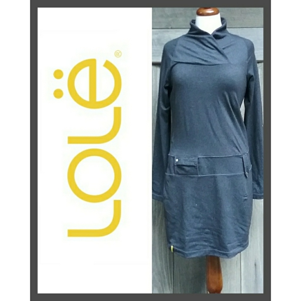 Lole Dark Gray Long sleeve Dress Shawl Neck Size M
